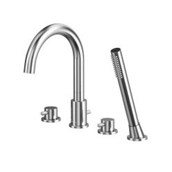 Смеситель Whitecross Y brushed nickel Y1232NIB для ванны, с душевым гарнитуром, цвет никель брашированный