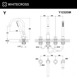Смеситель Whitecross Y brushed nickel Y1232NIB для ванны, с душевым гарнитуром, цвет никель брашированный