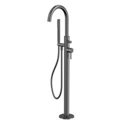 Смеситель Whitecross Y gunmetal Y1233GM для ванны, напольный, с душевым гарнитуром, цвет оружейная сталь