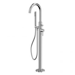 Смеситель Whitecross Y brushed nickel Y1233NIB для ванны, напольный, с душевым гарнитуром, цвет никель брашированный