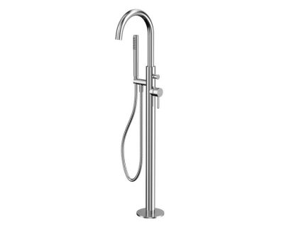 Смеситель Whitecross Y brushed nickel Y1233NIB для ванны, напольный, с душевым гарнитуром, цвет никель брашированный