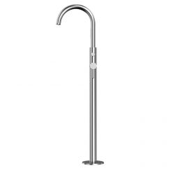 Смеситель Whitecross Y brushed nickel Y1233NIB для ванны, напольный, с душевым гарнитуром, цвет никель брашированный