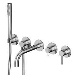 Смеситель Whitecross Y brushed nickel Y1240NIB для ванны, с душевым гарнитуром, цвет никель брашированный