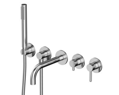 Смеситель Whitecross Y brushed nickel Y1240NIB для ванны, с душевым гарнитуром, цвет никель брашированный