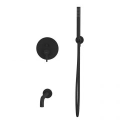 Смеситель Whitecross Y black YSET06BL для ванны, с душевым гарнитуром, цвет черный матовый