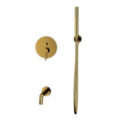 Смеситель Whitecross Y gold YSET06GL для ванны, с душевым гарнитуром, цвет золото