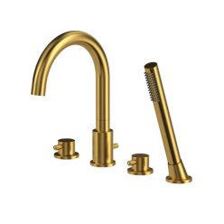 Смеситель Whitecross Y gold для ванны, с душевым гарнитуром, цвет брашированное золото, Y1232GLB