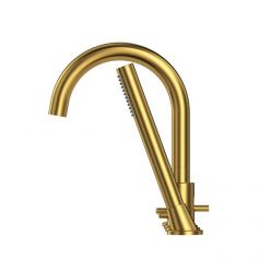 Смеситель Whitecross Y gold для ванны, с душевым гарнитуром, цвет брашированное золото, Y1232GLB