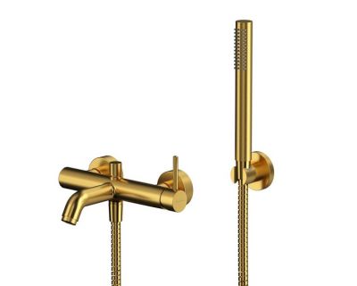 Смеситель Whitecross Y brushed gold Y1231GLB для ванны, с душевым гарнитуром, цвет брашированное золото