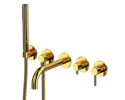 Смеситель Whitecross Y gold Y1240GL для ванны, с душевым гарнитуром, цвет золото