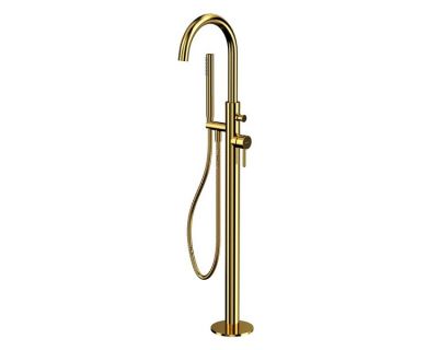 Смеситель Whitecross Y gold Y1233GL для ванны, напольный, с душевым гарнитуром, цвет золото