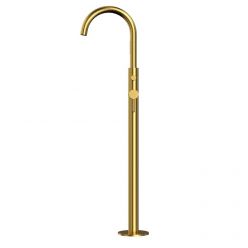 Смеситель Whitecross Y brushed gold Y1233GLB для ванны, напольный, с душевым гарнитуром, цвет брашированное