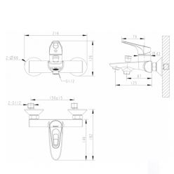 Смеситель для ванны с коротким изливом Bravat Drop-D F648162C-B-RUS