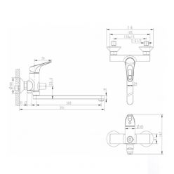 Смеситель для ванны с длинным изливом Bravat Drop-D F648162C-LB-RU