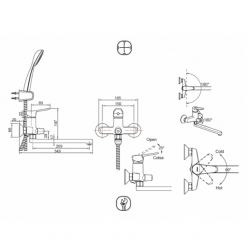 Смеситель для ванны с длинным изливом Bravat Eco-K F6111147C-LB