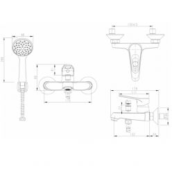 Смеситель для ванны с коротким изливом Bravat Eco-D F693158C-B