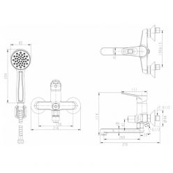 Смеситель для ванны с длинным изливом Bravat Eco-D F693158C-LB