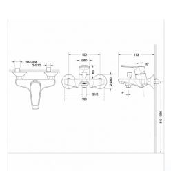 Смеситель для ванны с коротким изливом Bravat LINE F65299C-1