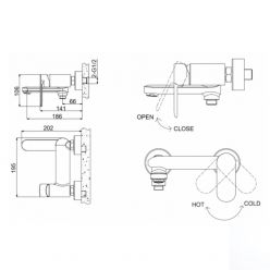 Смеситель для ванны с коротким изливом Bravat OPAL F6125183CP-01-RUS