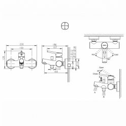 Смеситель для ванны c коротким изливом Bravat Palace F6172217CP-01-RUS