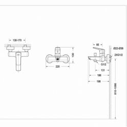 Смеситель для ванны с коротким изливом Bravat REAL F6121179CP-01