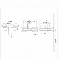 Смеситель для ванны c коротким изливом Bravat Riffle F672106C-01