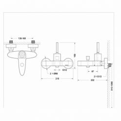 Смеситель для ванны с коротким изливом Bravat SPRING F679113C-01