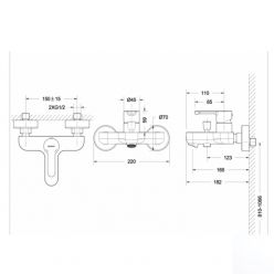 Смеситель для ванны с коротким изливом Bravat Stream F63783C-01А