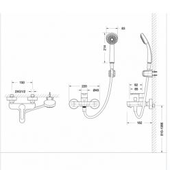 Смеситель для ванны с коротким изливом Bravat Stream F63783C-B