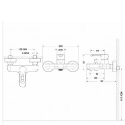 Смеситель для ванны с коротким изливом Bravat Stream-D F637163C-01