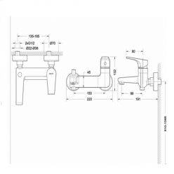 Смеситель для ванны c коротким изливом Bravat Vega F6119177CP-01