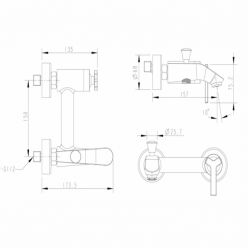 Смеситель для ванны с коротким изливом Bravat WATERFALL F673107C-01