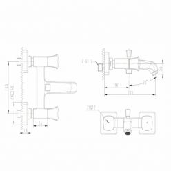 Смеситель для ванны с коротким изливом Bravat Whirlpool F678112C-01