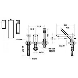 Смеситель на борт ванны Bravat Phillis F556101C-2