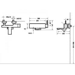 Смеситель для ванны Bravat Arc F66061K-01A