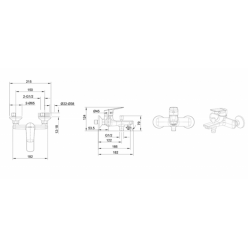 Смеситель для ванны Bravat Rhein F6429564BW-01-ENG черный