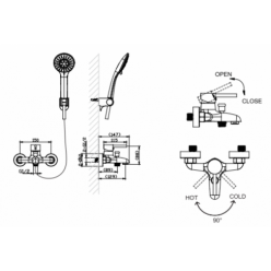 Смеситель для ванны с коротким изливом Bravat Slim F6332366CP-01-RUS