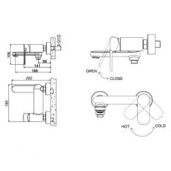 Смеситель для ванны с коротким изливом Bravat OPAL F6125183CP-01-RUS