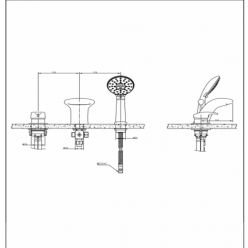 Смеситель на борт ванны на 3 отверстия Bravat BATHTUB FAUCET-CASCADE F5140197CP-1-RUS