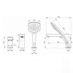 Встраиваемый смеситель на 3 отверстия Bravat Iguassu F5173218CP-1-RUS