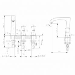 Смеситель на борт ванны на 3 отверстия Bravat WHIRPOOL F578112C-1