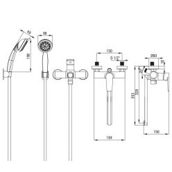 Смеситель для ванны Deante Tubo BUT_057M хром