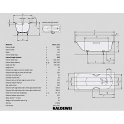 Стальная ванна Kaldewei Saniform Plus 150x70, 361-1 111600013001 с самоочищением