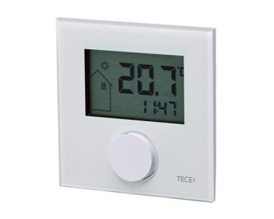 TECEfloor 77410039 Дизайнерский комнатный термостат с ЖК-дисплеем RT-D 230 Standart, белый/стекло