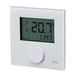 TECEfloor 77410043 Дизайнерский комнатный термостат с ЖК-дисплеем RT-D 24 Standart, белый/стекло