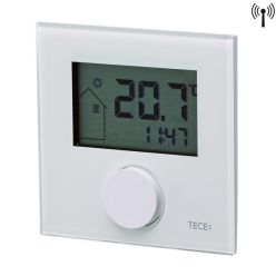 TECEfloor 77420035 Беспроводной комнатный термостат RTF-D  с ЖК-дисплеем, белый/стекло