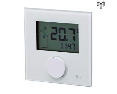 TECEfloor 77420035 Беспроводной комнатный термостат RTF-D  с ЖК-дисплеем, белый/стекло