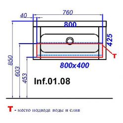 Тумба с раковиной Aqwella 5 stars Инфинити Inf.01.08/001 80 белая