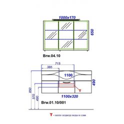 Тумба с раковиной Aqwella Бродвей Brw.01.10/001/BLK 110 110 черная