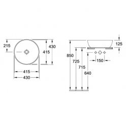 Умывальник накладной Villeroy&Boch Artis 43х43, 41794301